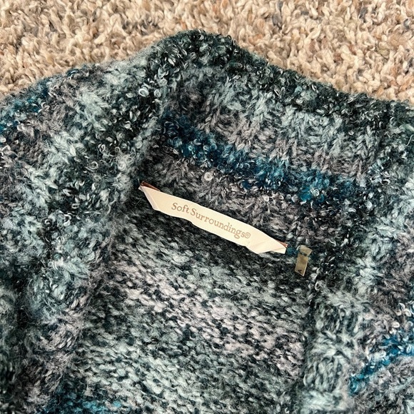 Soft Surroundings Watercolor Sleeveless Cardigan Sweeper - Picture 4 of 5